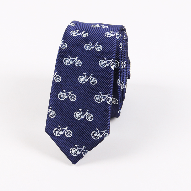 남자 슬림 넥타이 폴리 에스터 자카드 스키니 넥타이 웨딩 Corbata Gravata 넥타이에 대한 자전거 패턴 넥타이